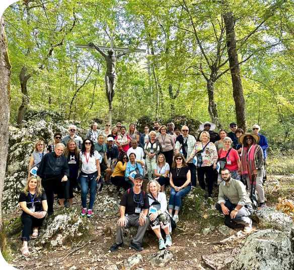 group at pilgrimage site